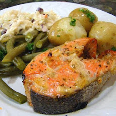 Grilled Limoncello Salmon Steaks