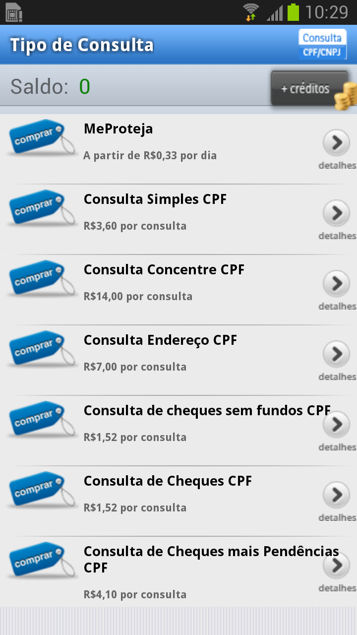 Android application Consulta CPF / CNPJ screenshort