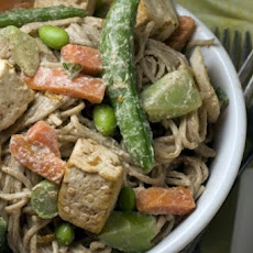 Peanut Noodles with Gingered Vegetables and Tofu