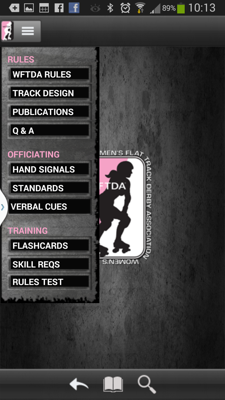 Android application WFTDA Roller Derby Rules App screenshort