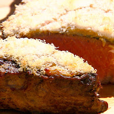 Prime Rib-Eye Steaks with Mustard Parmesan Crust