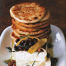 Feta and Marinated Niçoise Olives with Grilled Pitas