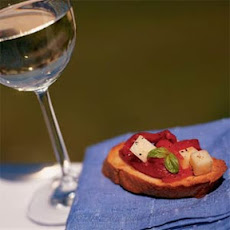 Roasted Red Pepper and Provolone Bruschetta