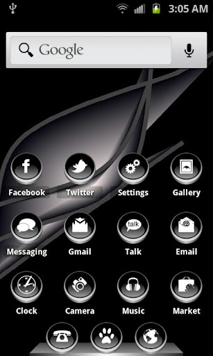 ADW Theme Cute Button HD Black
