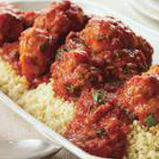 Lamb Meatballs in Tomato-Mint Sauce with Couscous