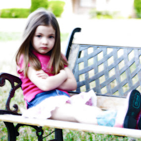 Girl on Bench by Chuck Gant - Portrait & People Children