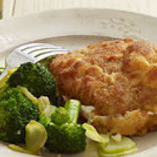 Breaded Pork-and-Mozzarella Stacks with Garlic Broccoli