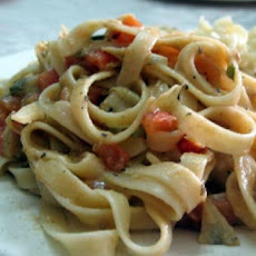 Vegan Artichoke and Tomato Alfredo