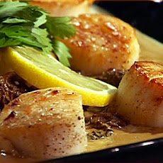 Seared Scallops with Morel Cream Sauce