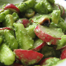 Radish Apple salad with toasted hazelnuts