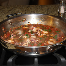 Braised Calamari with Spinach and Tomatoes