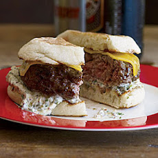 Beef-and-Lamb Burgers with Cheddar and Caper Remoulade