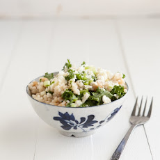 Kale and Couscous with Green Garlic Dressing