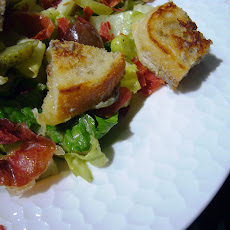 Fridge Crisper Salad with Grilled Cheese Croutons