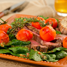 Spinach Salad With Pan Roasted Sirloin And Vine Tomatoes