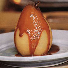 Poached Pears with Spiced Caramel Sauce