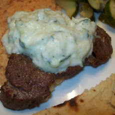 Sirloin Steak With Cucumber Yogurt Sauce
