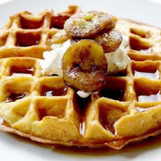 Belgian Buttermilk Waffles with Glazed Bananas