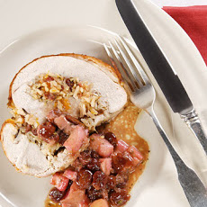 Turkey Roulade with Wild Rice and Rhubarb-Cherry Stuffing