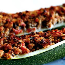 Stuffed Zucchini with Turkey Sausage