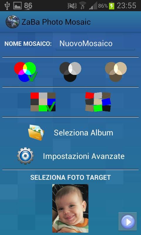 Android application ZaBa Photo Mosaic screenshort