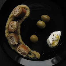 Smoked Mackerel Roll with Olive-Apple sauce