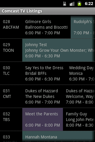 TV Listings on Comcast