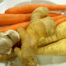 Shredded Carrot and Parsnip Curry Soup