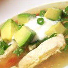 Avocado Soup with Chicken and Lime
