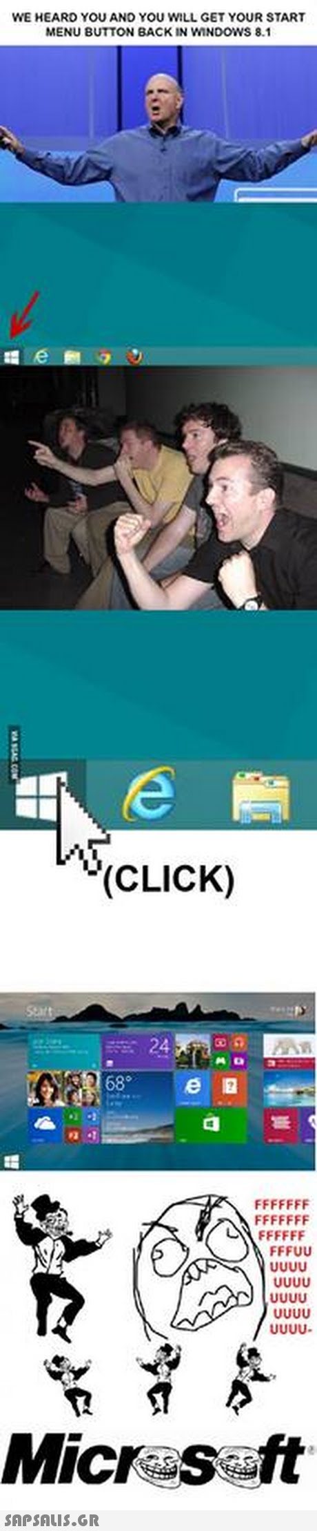 WE HEARD YOU AND YOU WILL GET YOUR START WEEARU BUTTON MENU BUTTON BACK IN WINDOWS 8.1 (CLICK) Seart 68° Micraseft 