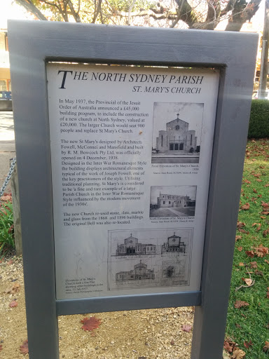 The North Sydney Parish Plaque