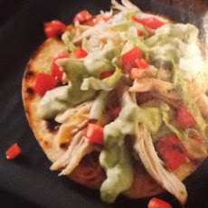 Chicken Tostadas and Avocado Dressing