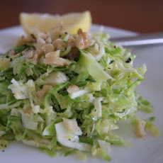 Shredded Brussels Sprouts with Walnut Oil