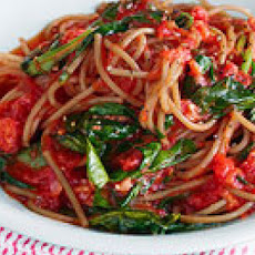 Farro Spaghetti with Buttery Tomato Sauce & Farm Spinach