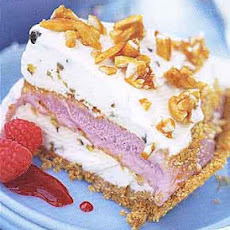 Raspberry-Pistachio Ice Cream Pie with Almond Praline