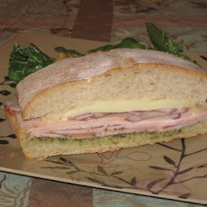 Pesto Focaccia Sandwich for Six