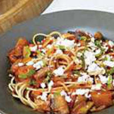 Caponata Spaghetti with Ricotta Salata