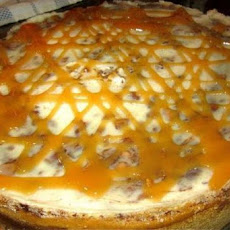 Pumpkin Cheesecake with Caramel Swirl