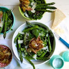 Spring Greens with Crispy Potatoes, Herbs & Asparagus