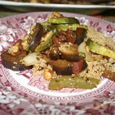 Grilled Vegetables in Balsamic Tomato Sauce with CousCous