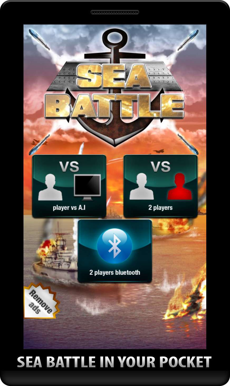 Android application Sea battle: pocket battleships screenshort