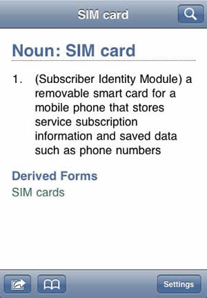 Ipod Touch Dictionary