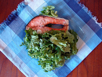 salmon green salad