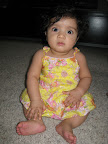 Wearing Shriya's frock:)