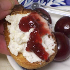 Crushed Goat's Cheese With Pepper and Black Cherry Jam