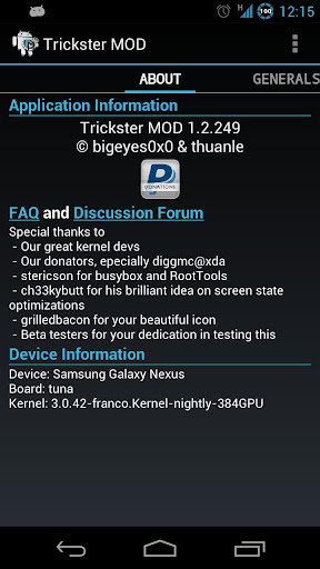 Trickster MOD Kernel Settings