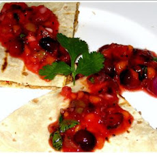 Blackened Chicken Quesadillas & Cranberry Mango Salsa