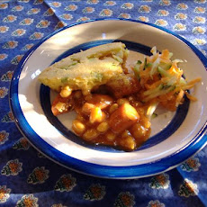 Beans and Wieners Under Cornbread