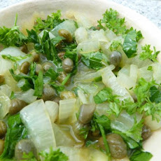 White Wine Shallots Sauce With Lemon and Capers