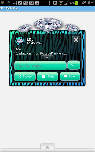 【免費個人化App】GO SMS - Ocean Diamond Zebra-APP點子